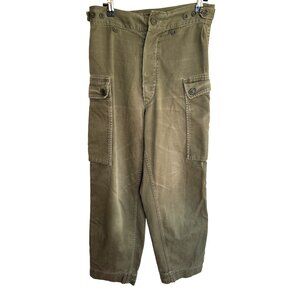 Vintage Rare 70's Military Cargo Pants Size 26 Olive Army Green Pockets